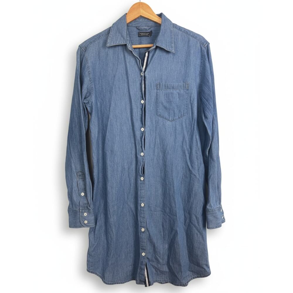Vineyard Vines Womens XS Preppy Coastal Nautical Chambray Button Up Shirt Dress